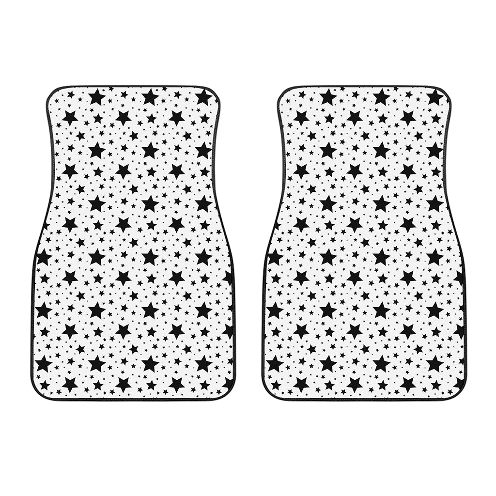 White And Black Star Pattern Print Front Car Floor Mats