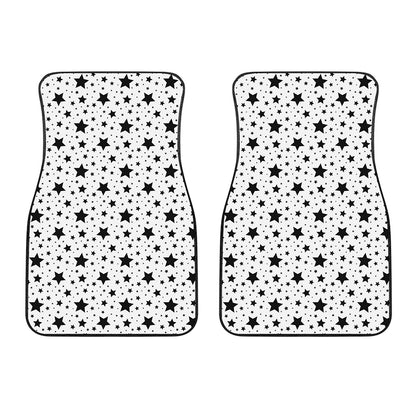White And Black Star Pattern Print Front Car Floor Mats
