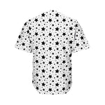 White And Black Star Pattern Print Men's Baseball Jersey