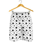 White And Black Star Pattern Print Men's Shorts