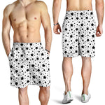 White And Black Star Pattern Print Men's Shorts