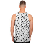 White And Black Star Pattern Print Men's Tank Top