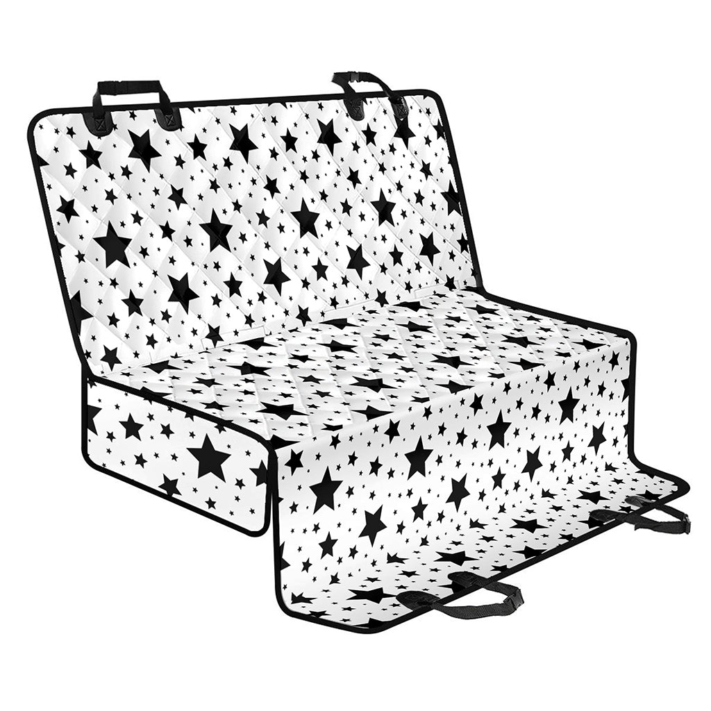 White And Black Star Pattern Print Pet Car Back Seat Cover