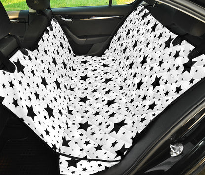 White And Black Star Pattern Print Pet Car Back Seat Cover