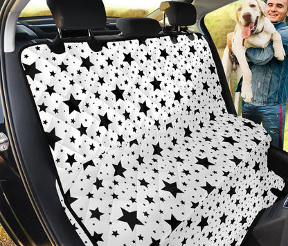 White And Black Star Pattern Print Pet Car Back Seat Cover