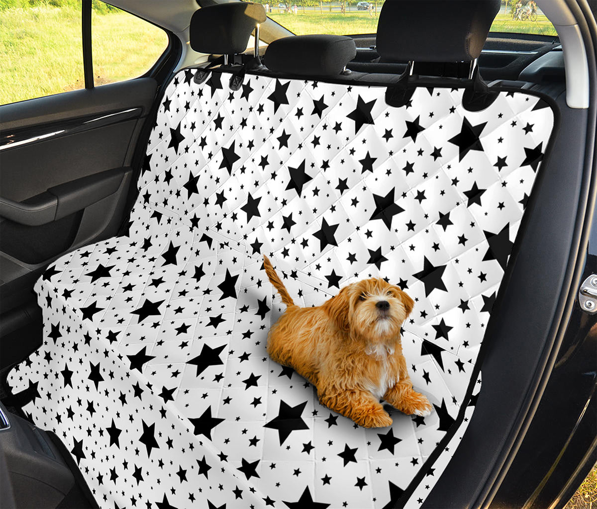White And Black Star Pattern Print Pet Car Back Seat Cover