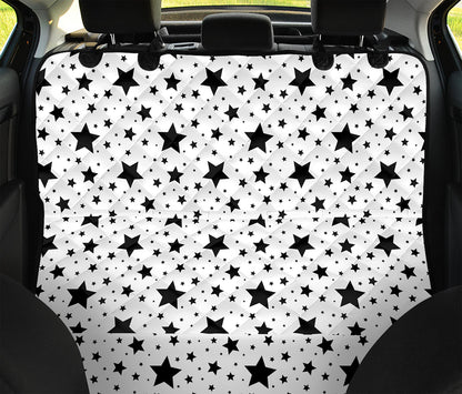 White And Black Star Pattern Print Pet Car Back Seat Cover