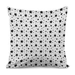 White And Black Star Pattern Print Pillow Cover