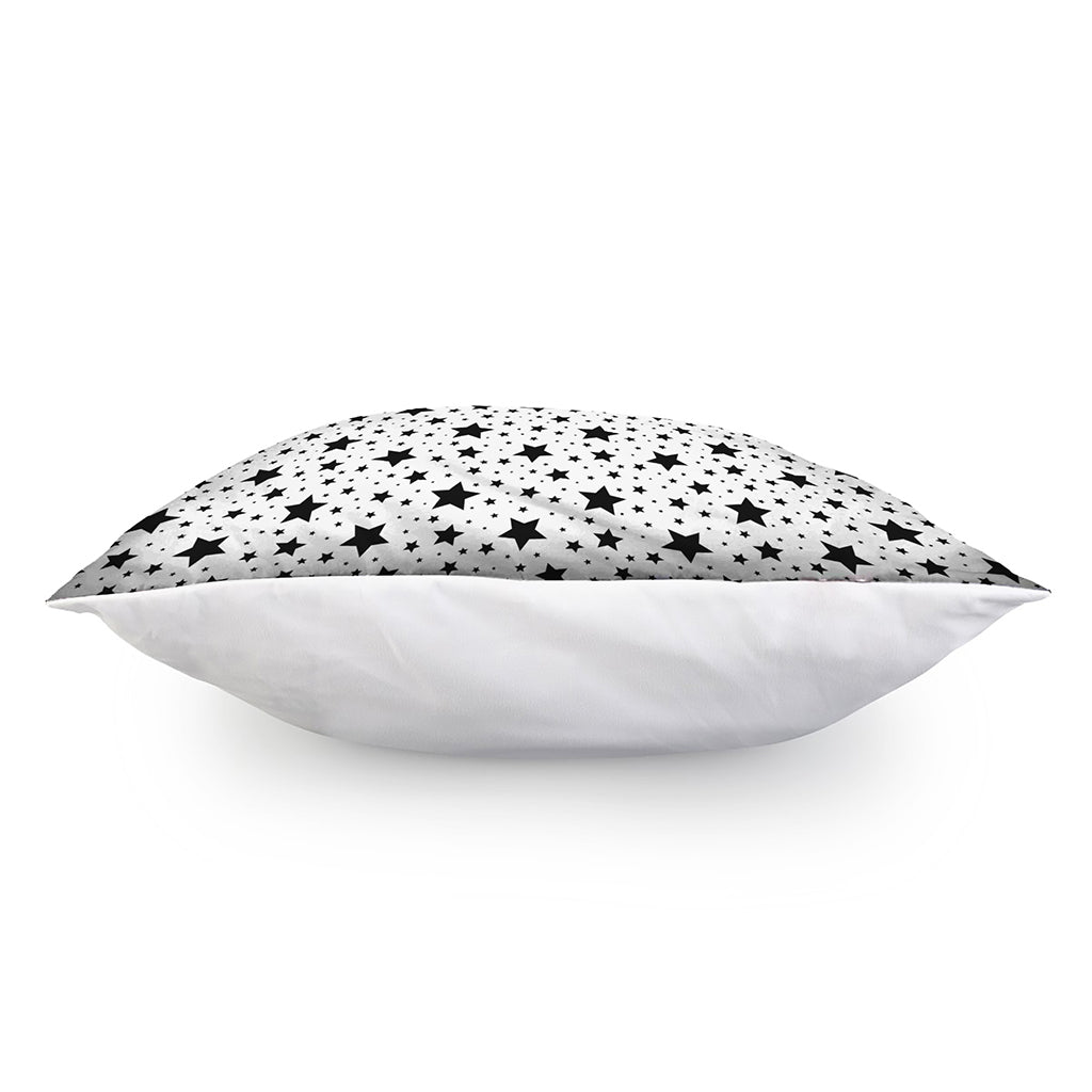 White And Black Star Pattern Print Pillow Cover