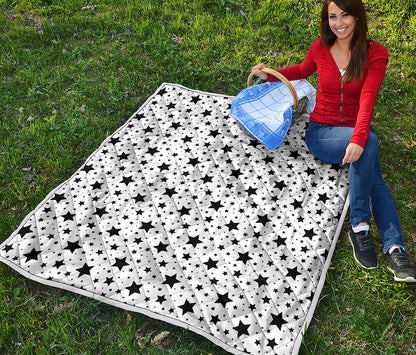 White And Black Star Pattern Print Quilt