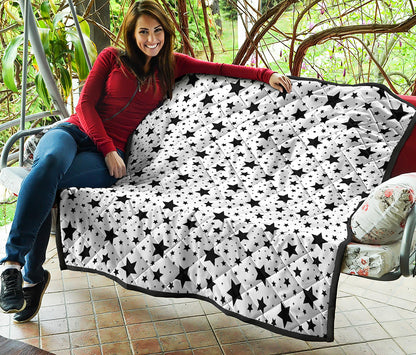 White And Black Star Pattern Print Quilt