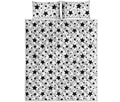 White And Black Star Pattern Print Quilt Bed Set