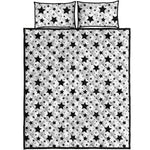 White And Black Star Pattern Print Quilt Bed Set