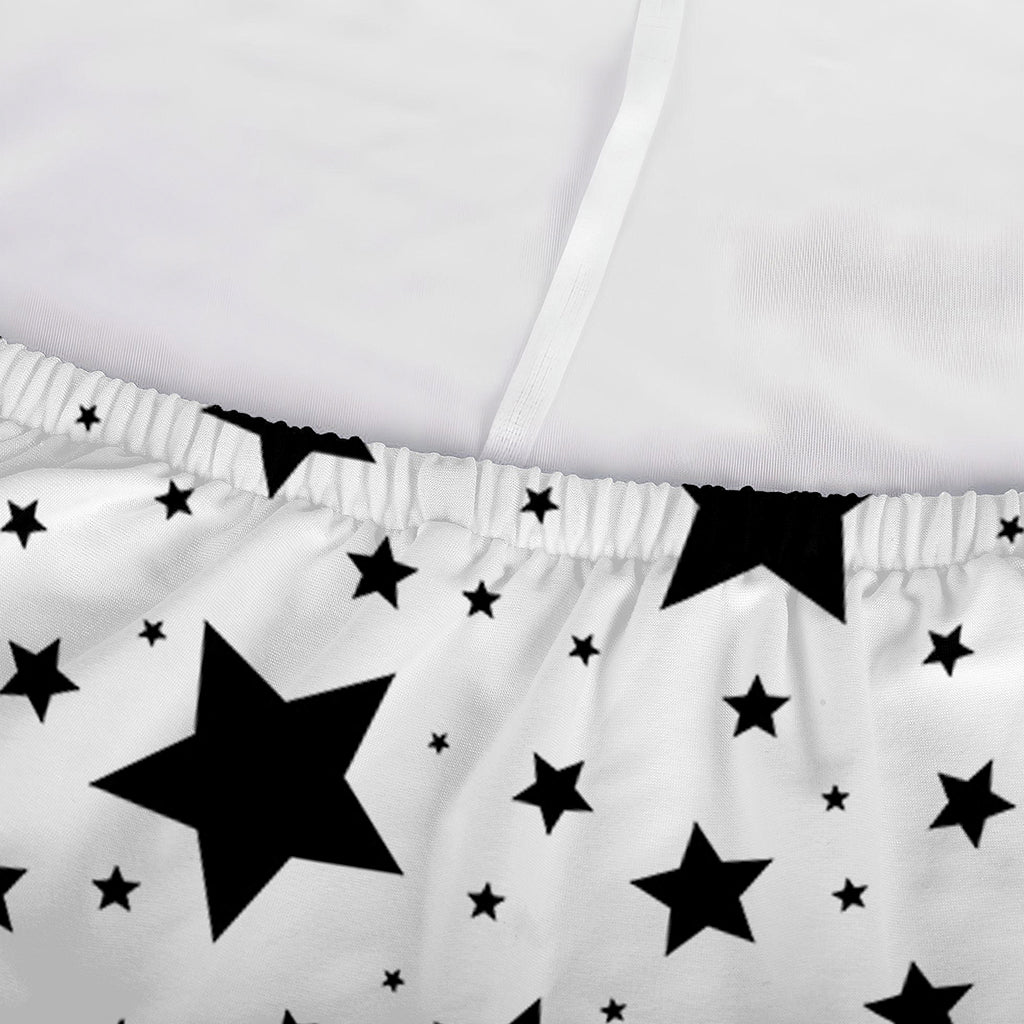 White And Black Star Pattern Print Sofa Cover