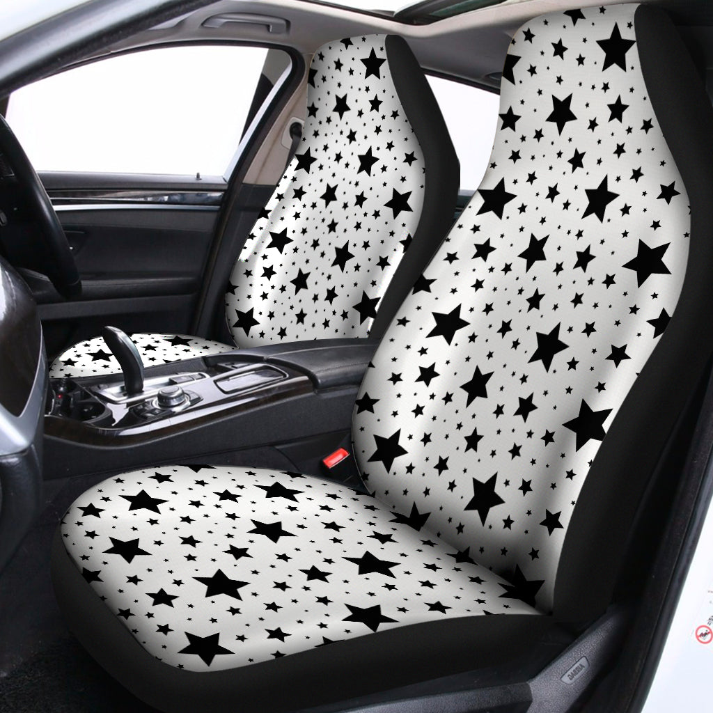 White And Black Star Pattern Print Universal Fit Car Seat Covers
