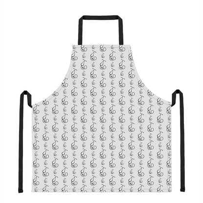 White And Black Stethoscope Print Apron