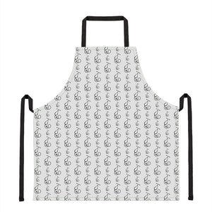 White And Black Stethoscope Print Apron