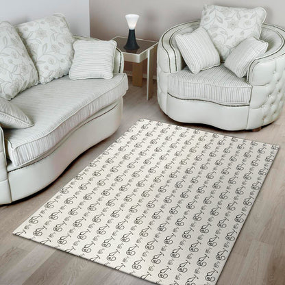 White And Black Stethoscope Print Area Rug