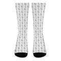 White And Black Stethoscope Print Crew Socks