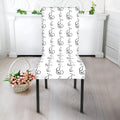 White And Black Stethoscope Print Dining Chair Slipcover