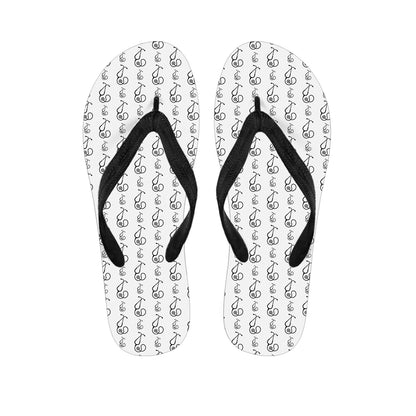 White And Black Stethoscope Print Flip Flops