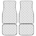 White And Black Stethoscope Print Front and Back Car Floor Mats
