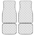 White And Black Stethoscope Print Front and Back Car Floor Mats