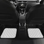 White And Black Stethoscope Print Front and Back Car Floor Mats
