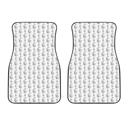 White And Black Stethoscope Print Front Car Floor Mats