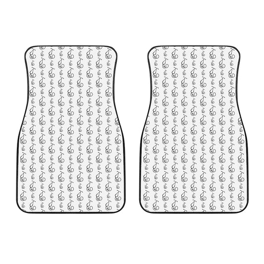 White And Black Stethoscope Print Front Car Floor Mats