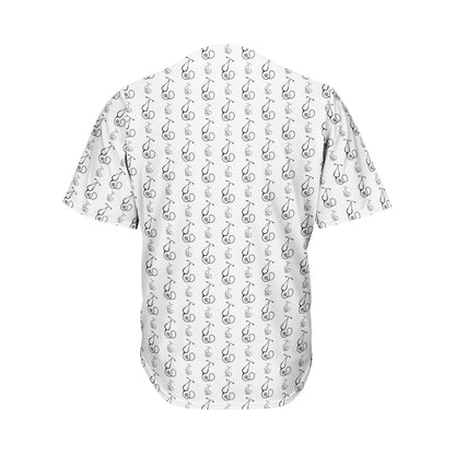 White And Black Stethoscope Print Men's Baseball Jersey