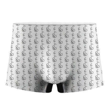 White And Black Stethoscope Print Men's Boxer Briefs