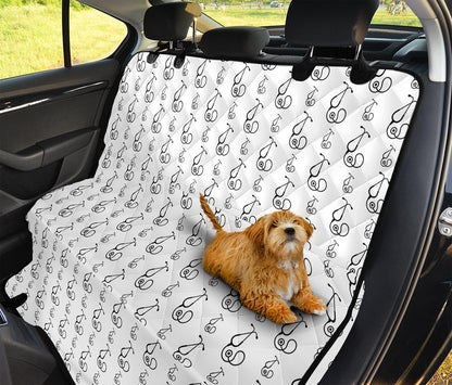 White And Black Stethoscope Print Pet Car Back Seat Cover