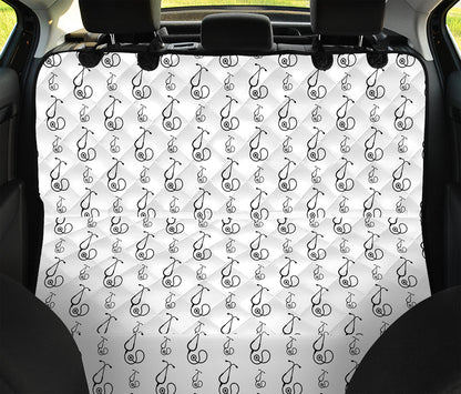 White And Black Stethoscope Print Pet Car Back Seat Cover