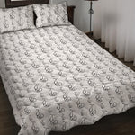 White And Black Stethoscope Print Quilt Bed Set