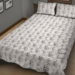 White And Black Stethoscope Print Quilt Bed Set