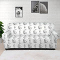 White And Black Stethoscope Print Sofa Cover
