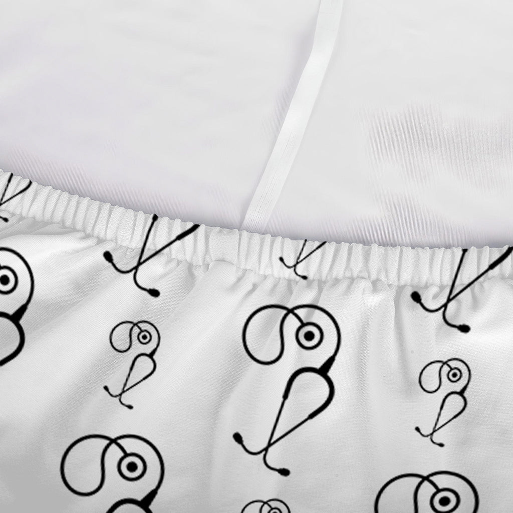 White And Black Stethoscope Print Sofa Cover