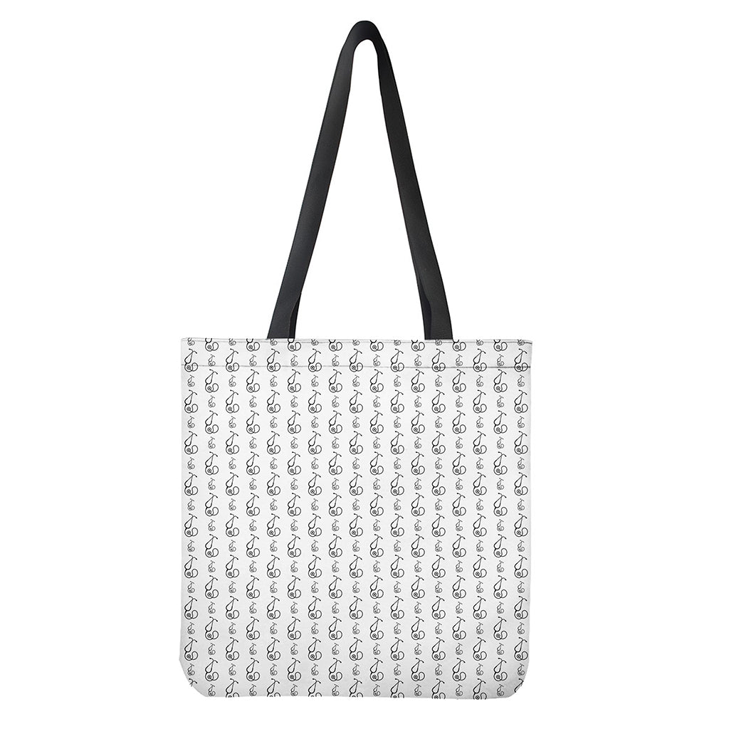 White And Black Stethoscope Print Tote Bag