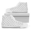 White And Black Stethoscope Print White High Top Sneakers