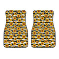 White And Black Stripe Sunflower Print Front Car Floor Mats