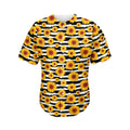White And Black Stripe Sunflower Print Men's Baseball Jersey