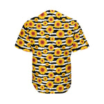 White And Black Stripe Sunflower Print Men's Baseball Jersey