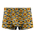 White And Black Stripe Sunflower Print Men's Boxer Briefs