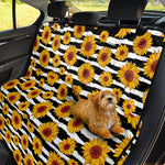 White And Black Stripe Sunflower Print Pet Car Back Seat Cover