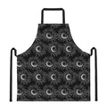 White And Black Sunflower Pattern Print Apron