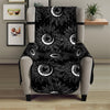 White And Black Sunflower Pattern Print Armchair Protector