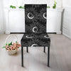 White And Black Sunflower Pattern Print Dining Chair Slipcover