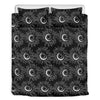 White And Black Sunflower Pattern Print Duvet Cover Bedding Set