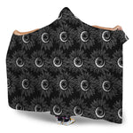 White And Black Sunflower Pattern Print Hooded Blanket